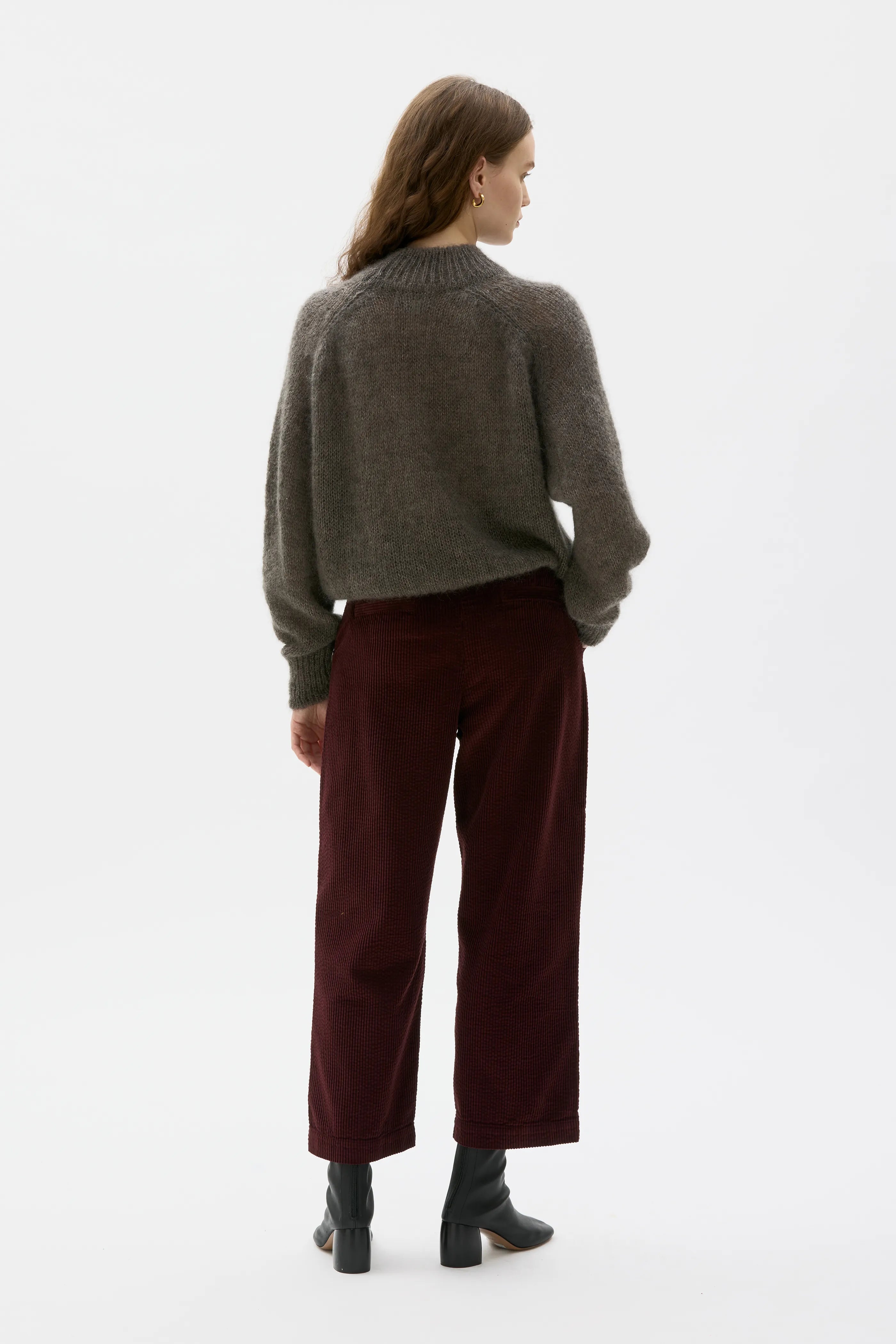 Sola Organic Corduroy Curved Trousers - 12 Grape
