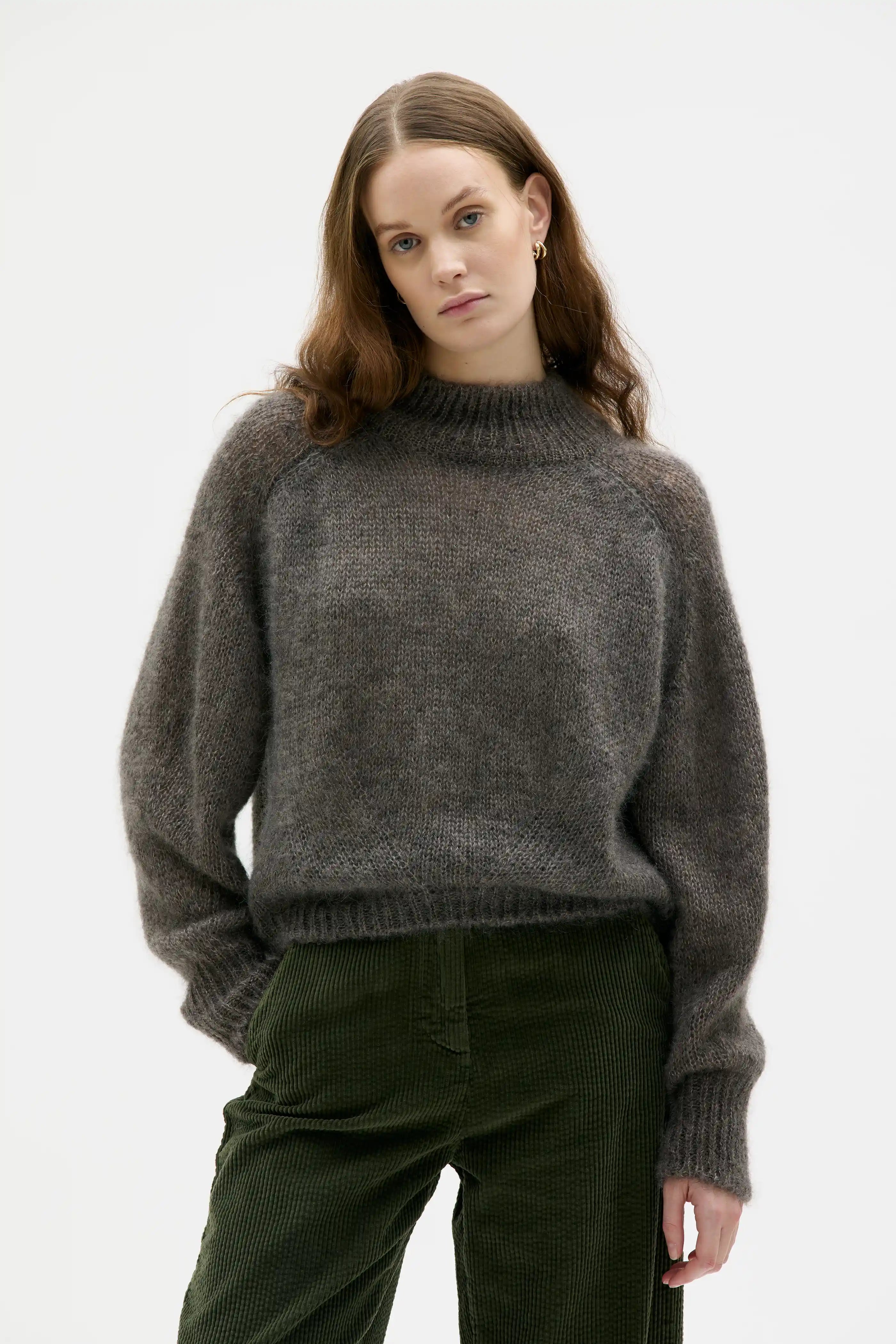 Faye Silke Mohairtröja - Moleskin