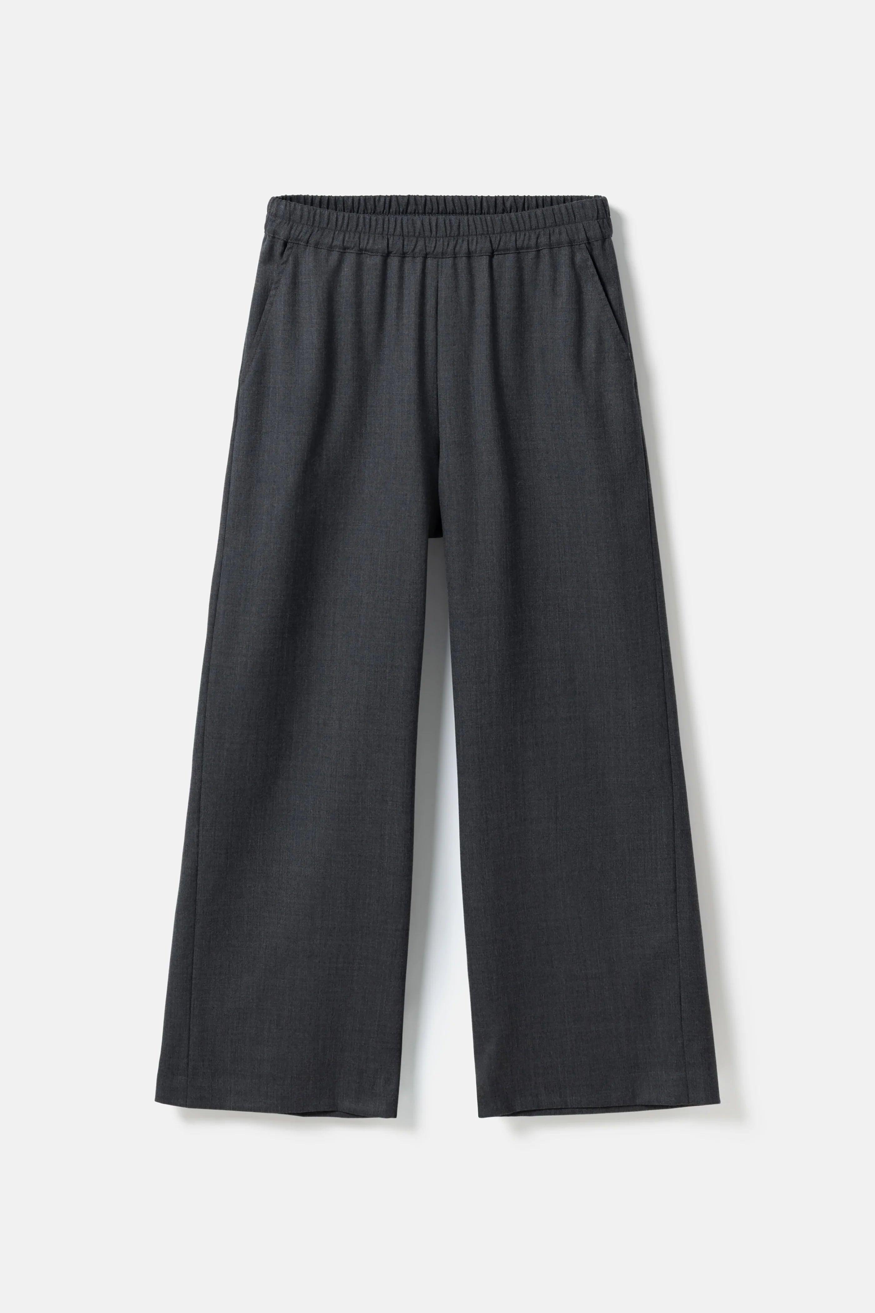 Gala Elastic Waist Wool Trousers - Charcoal