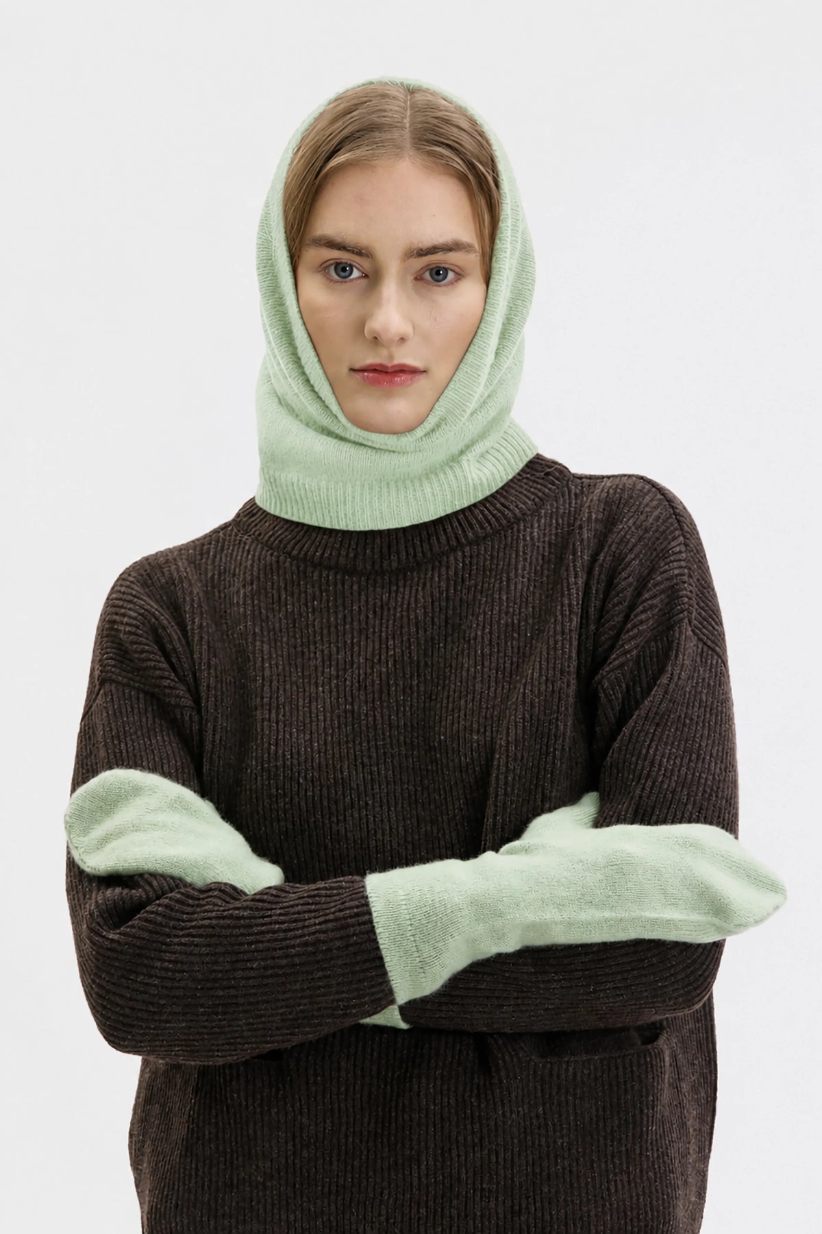 Ide Tube Cashmere Scarf - Laurel green