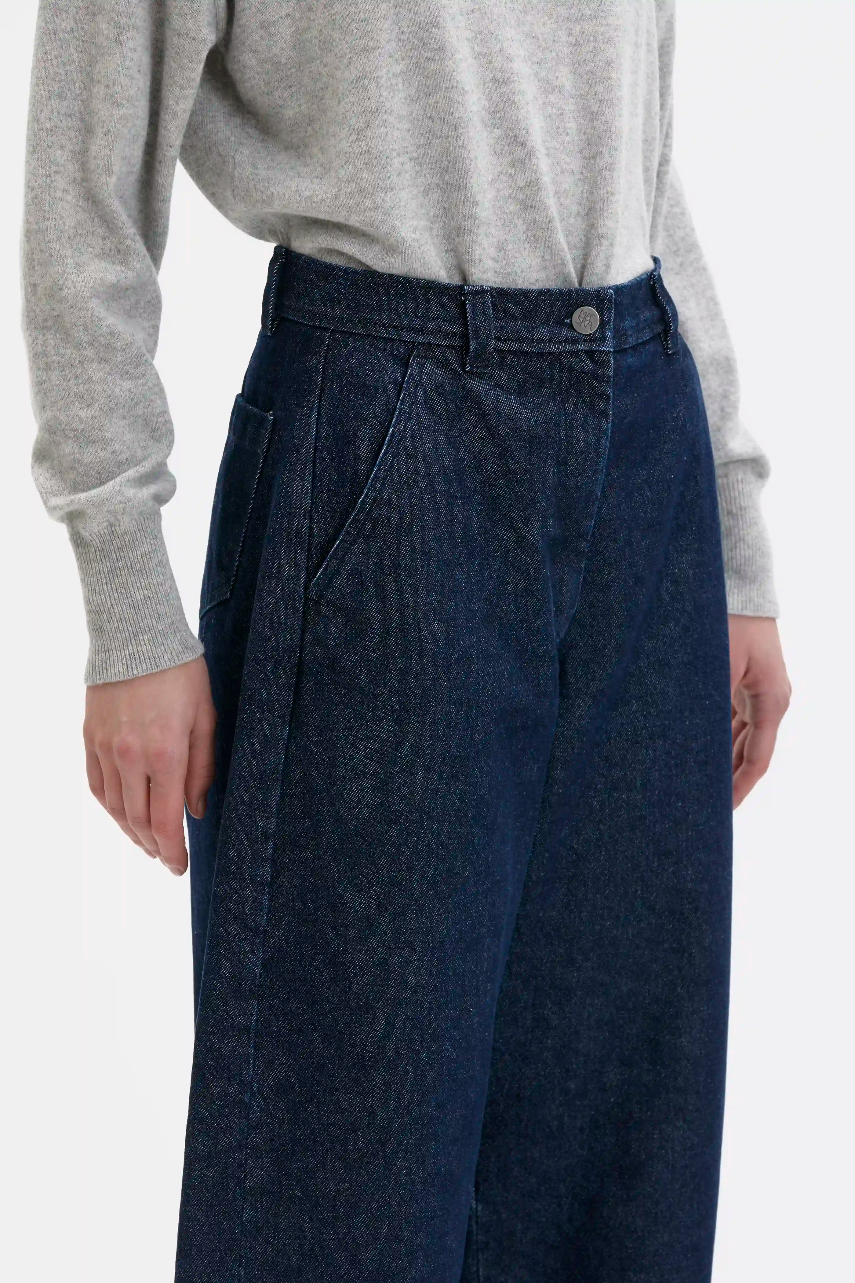 Itsu Organic Cotton Curved Jeans -  Indigo Blue