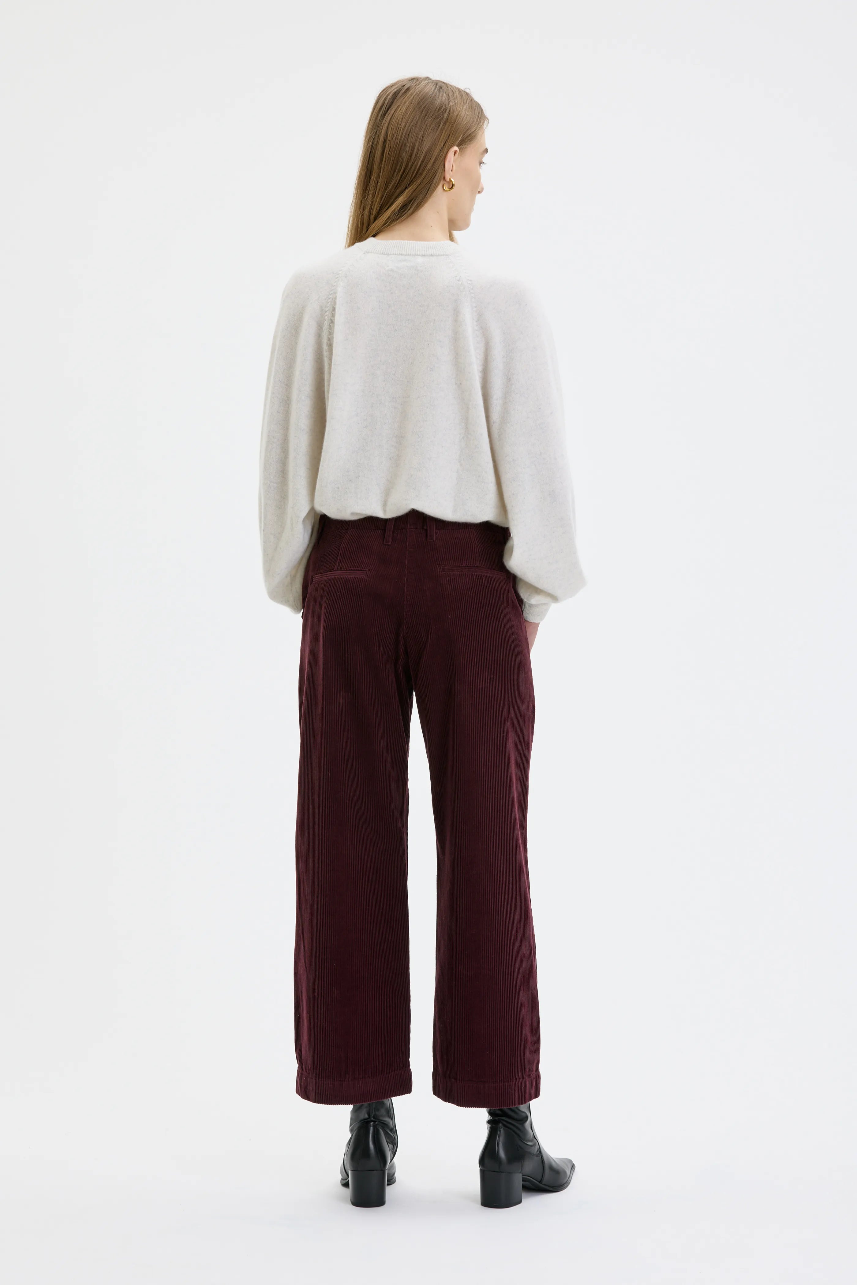 Lail Croppad Byxa I Manchester - Grape