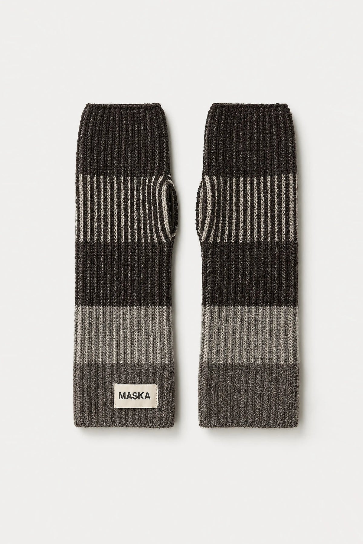 Jani Bicolour Lambswool Wristwarmer - Sierra brown