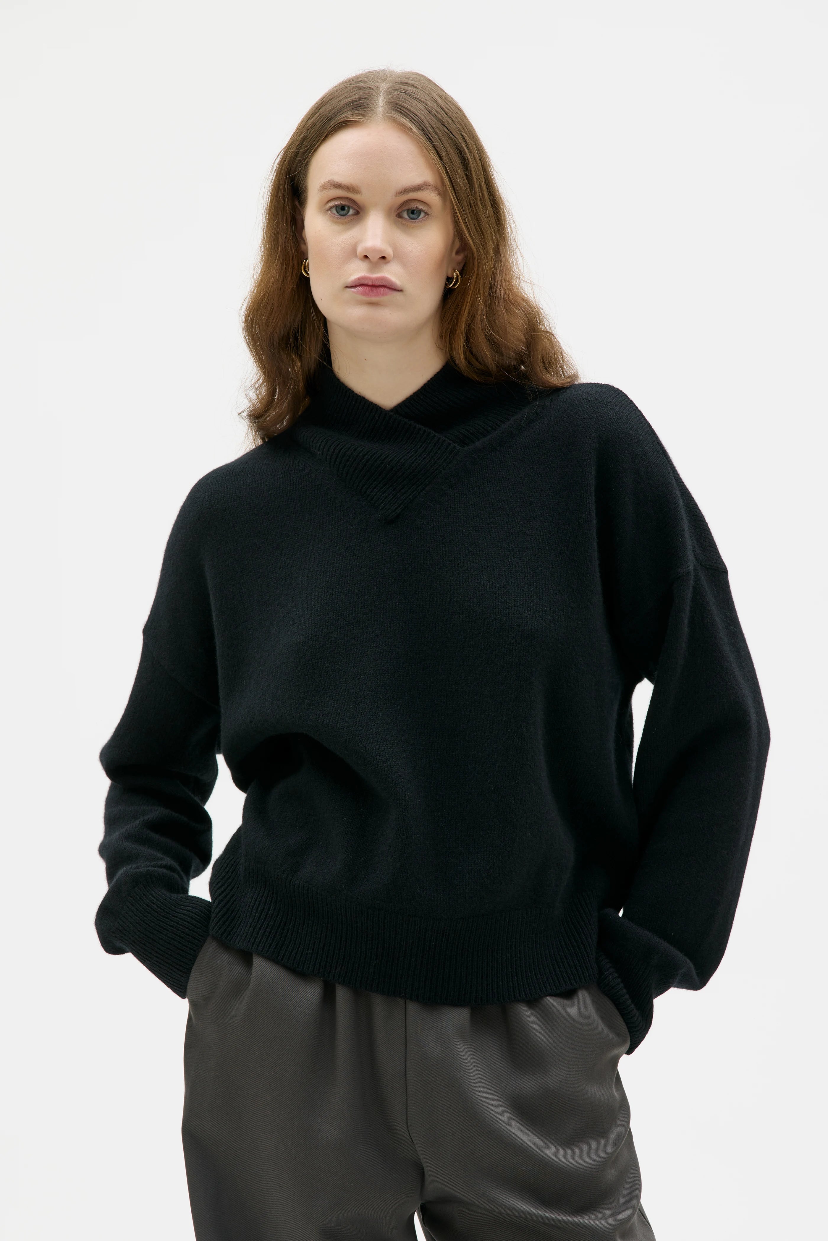 Runo Tröja I Merinoull Och Kashmir - Black