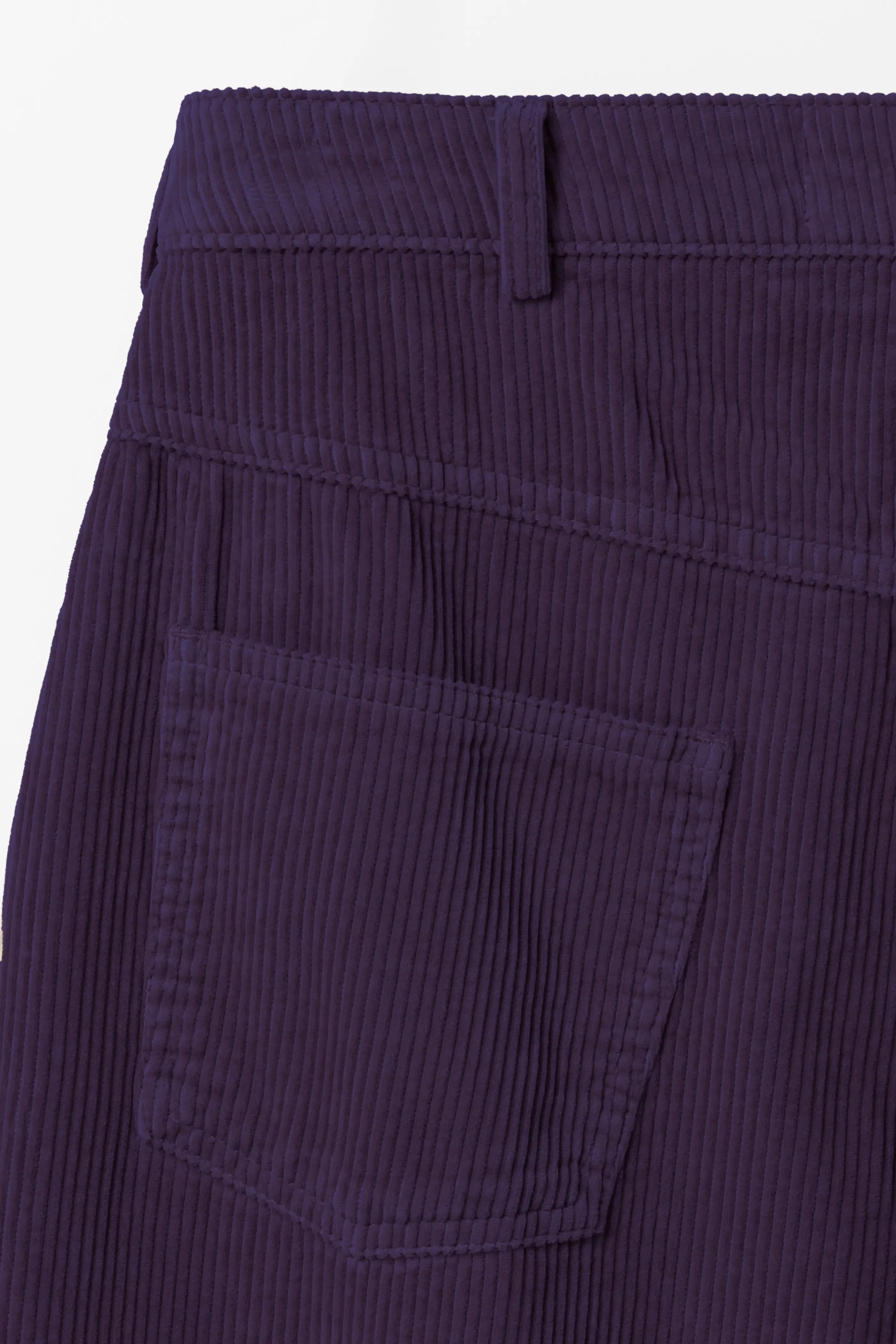 Ruth Barrel Leg Organic Cotton Corduroy Trousers - Elderberry