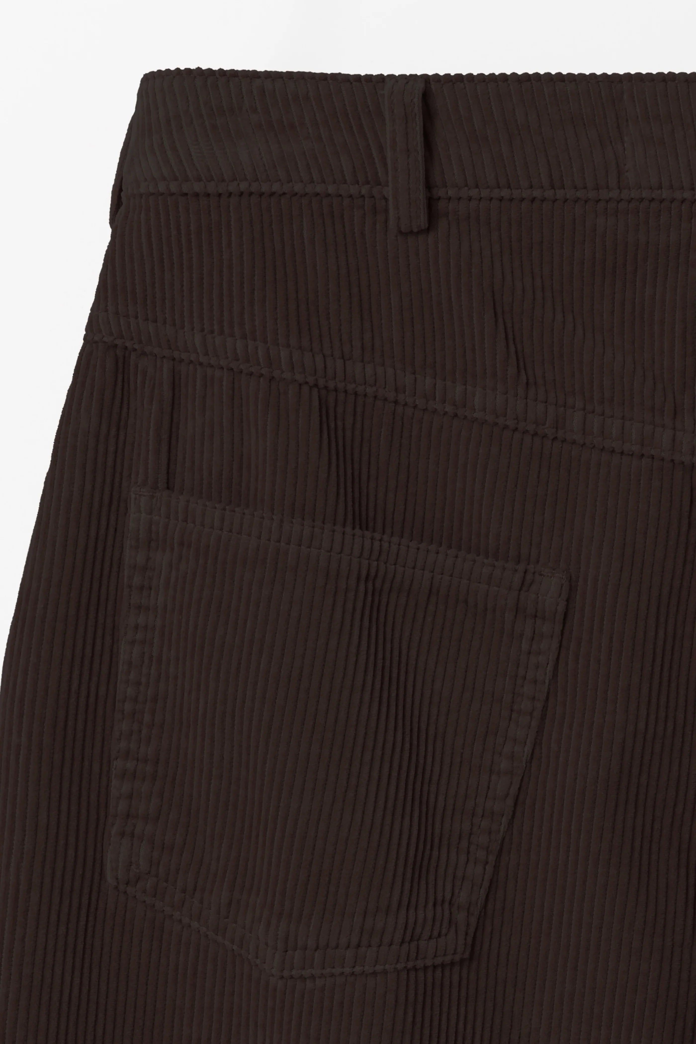 Ruth Barrel Leg Organic Cotton Corduroy Trousers - Morel Brown