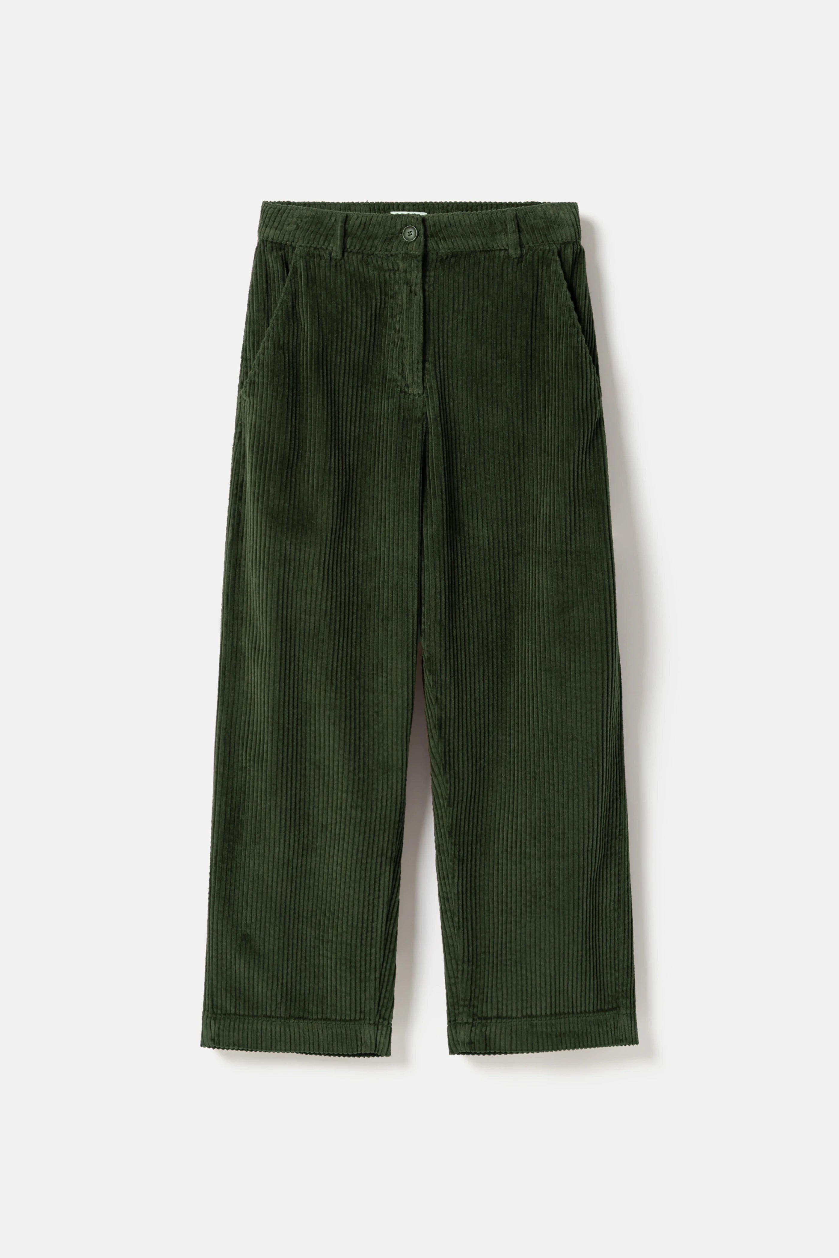 Sola Organic Corduroy Curved Trousers - 32 Lizard Green