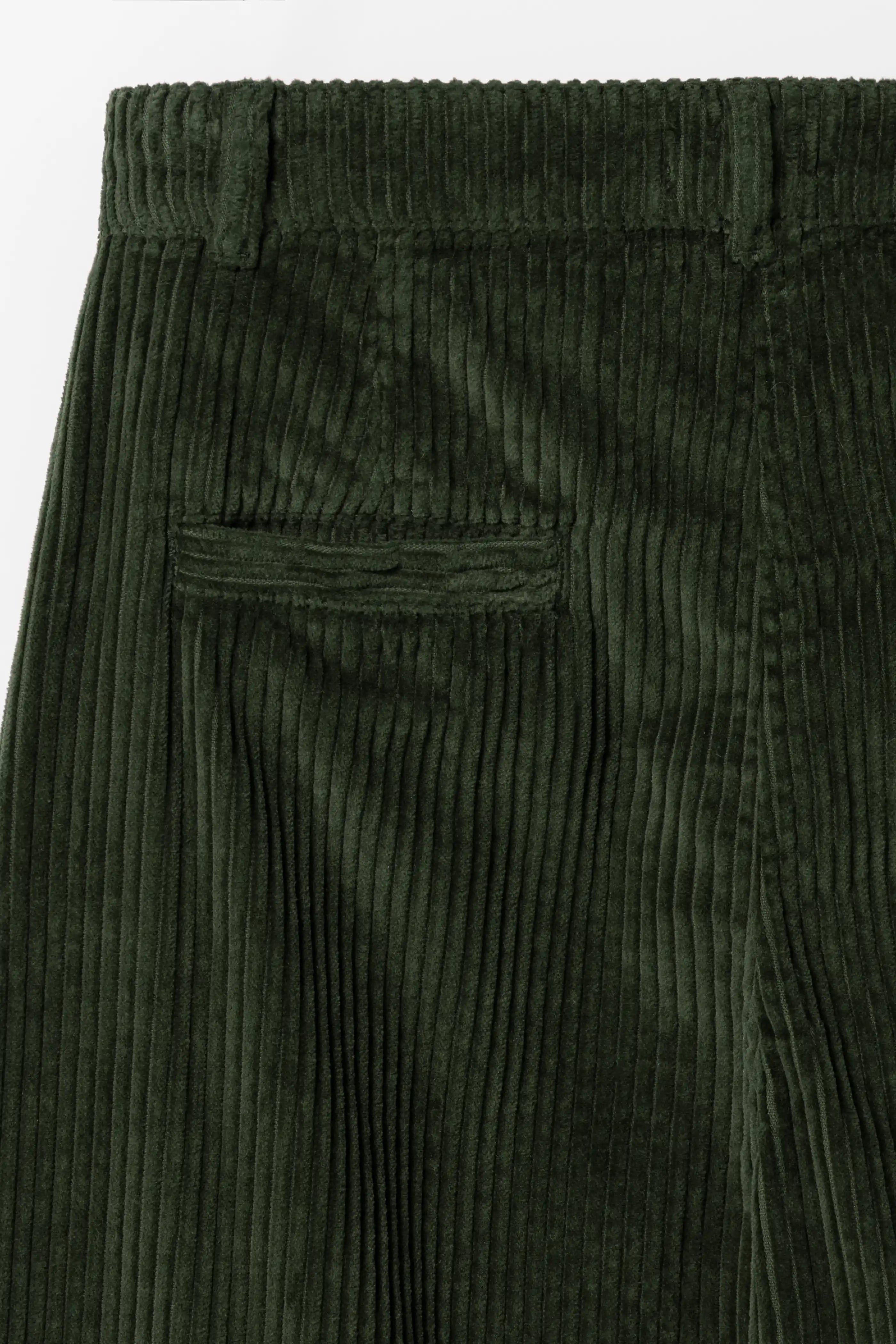 Sola Organic Corduroy Curved Trousers - 32 Lizard Green