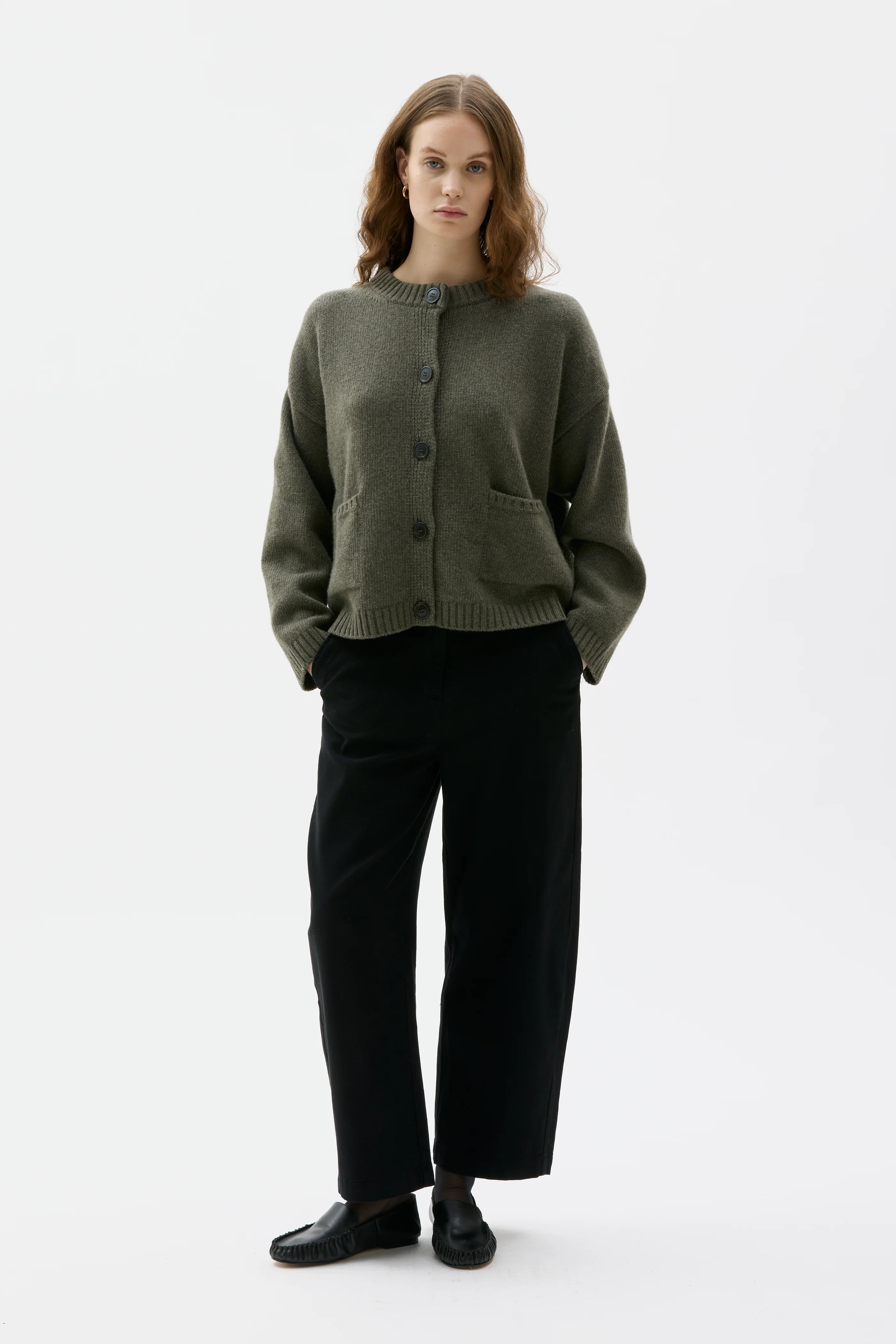 Umi Soft Wool Chunky Cardigan - Laurel Green