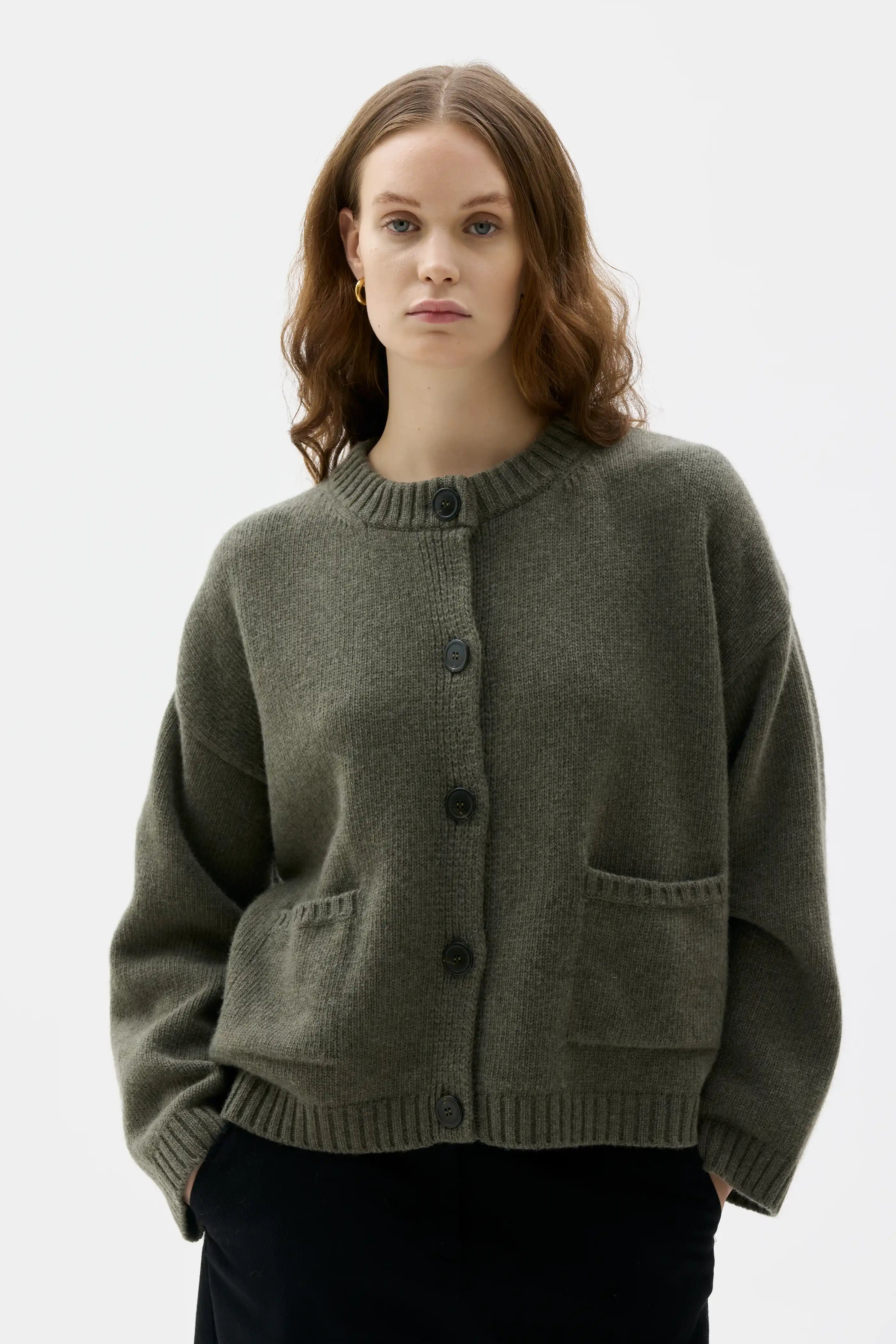 Umi Soft Wool Chunky Cardigan - Laurel Green