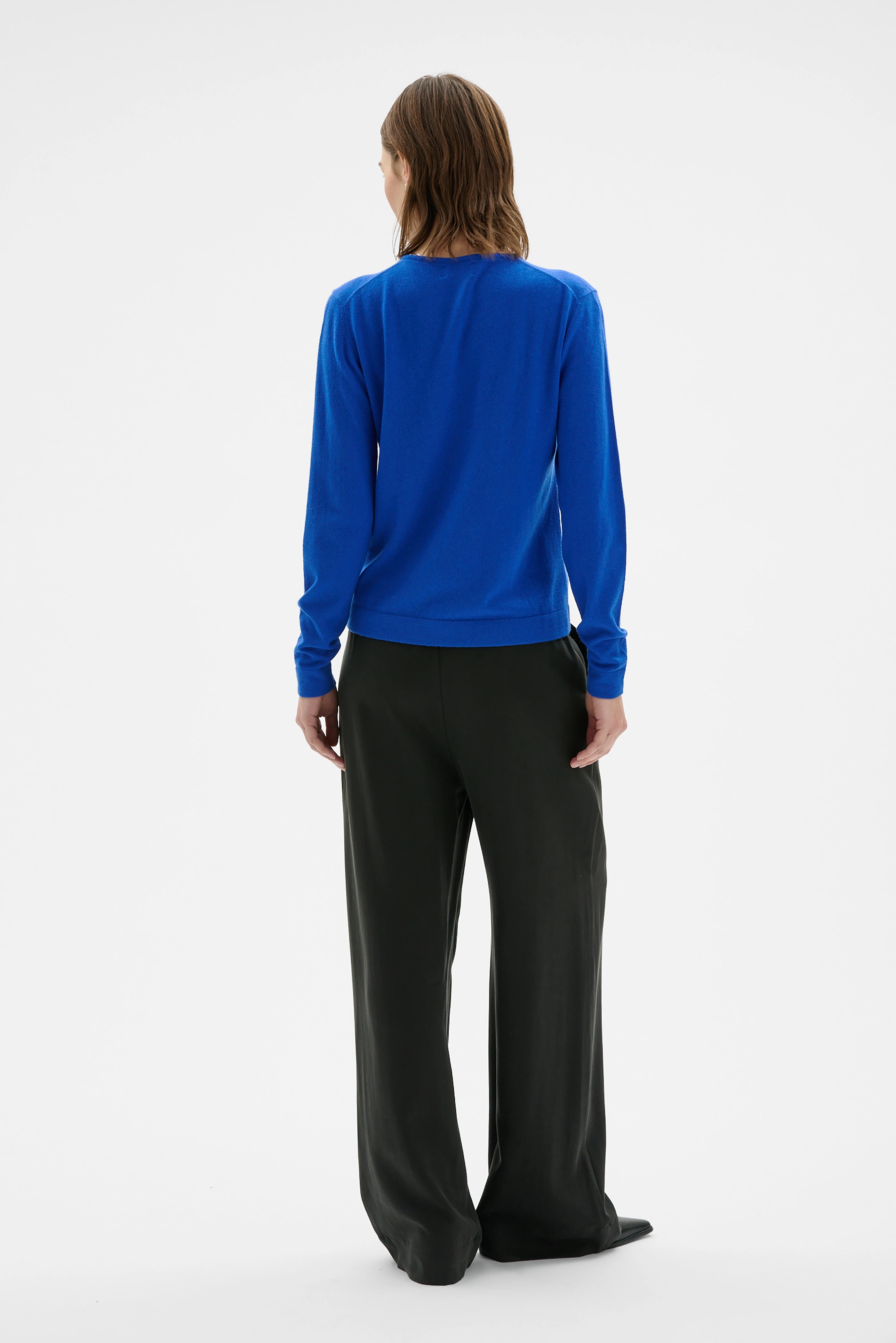 Silo Fine Cashmere Round Neck Sweater - Klein Blue