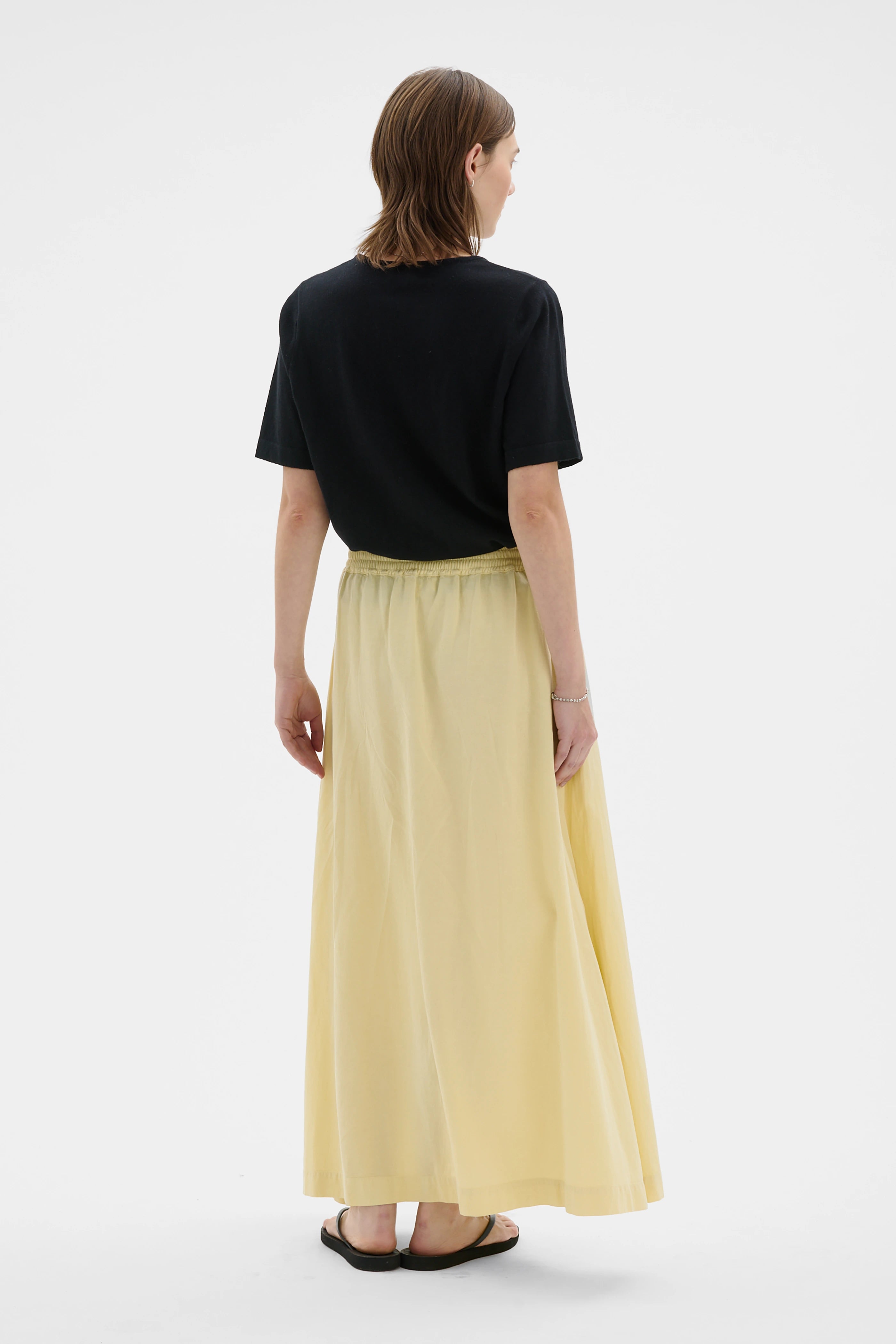 Blanca Tencel Organic Cotton Linen Wide Skirt - Sulphur Yellow