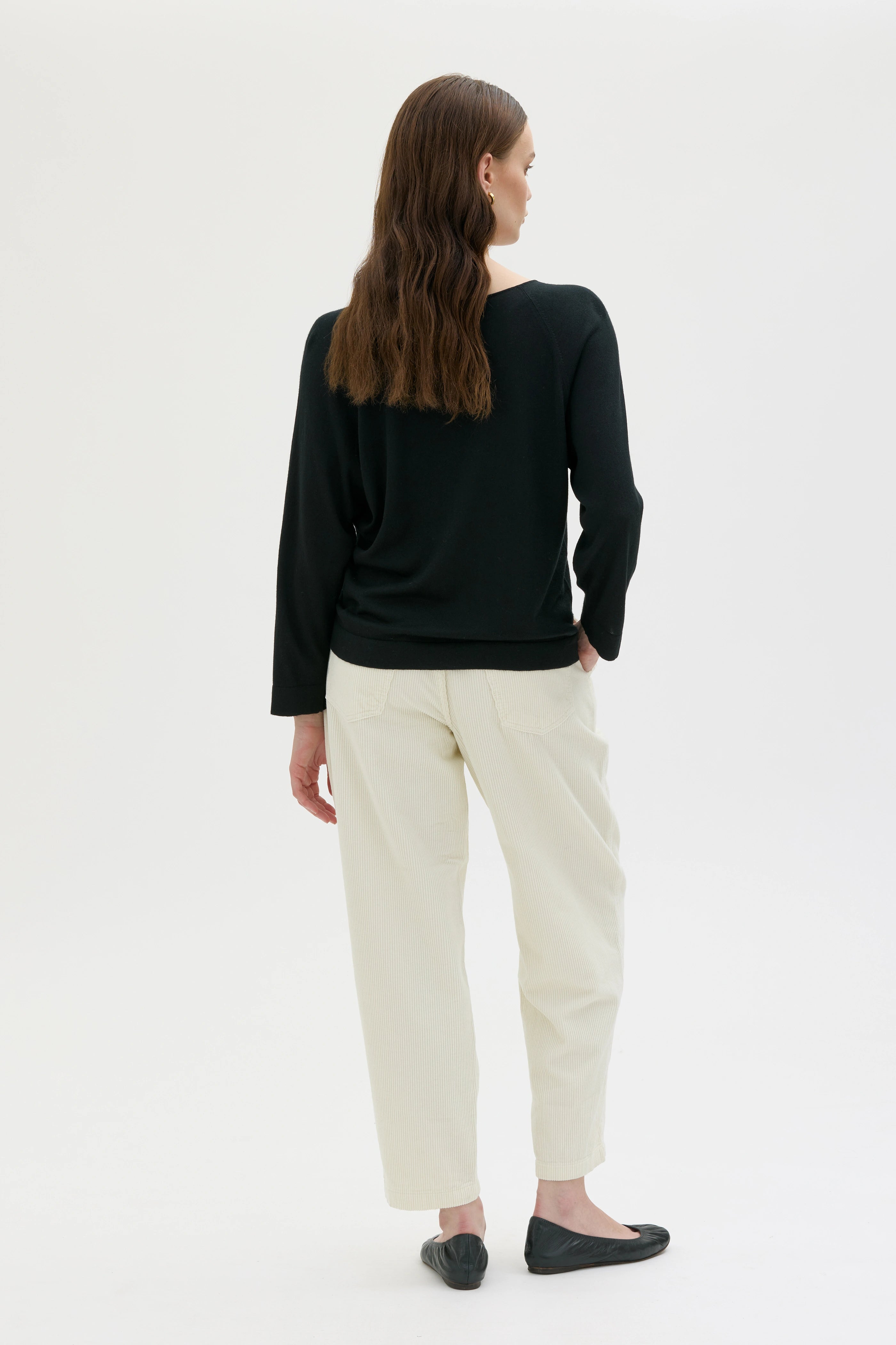 Yvonne Silk Cashmere Top – Black