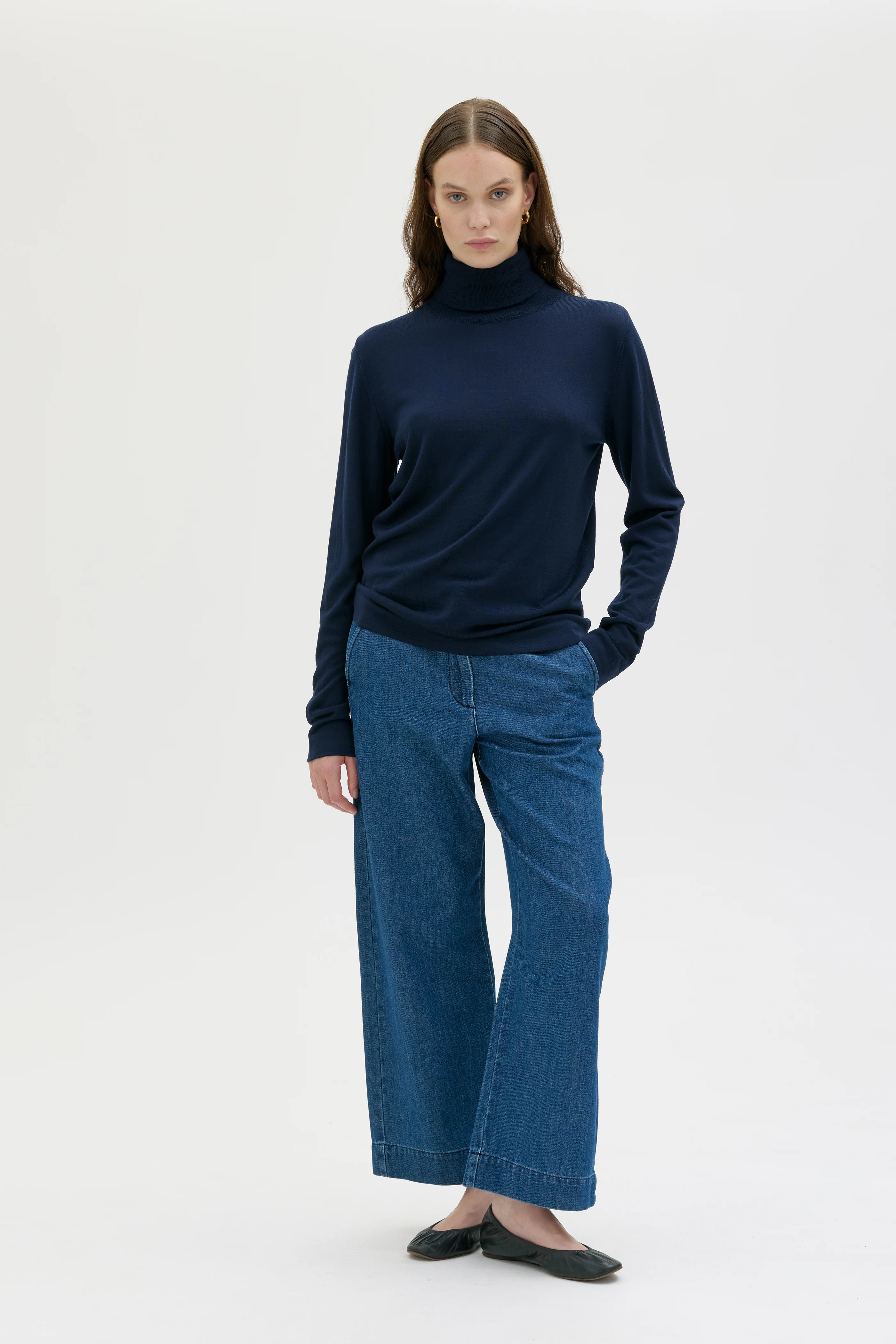 Eli Finstickad Polotröja - Navy