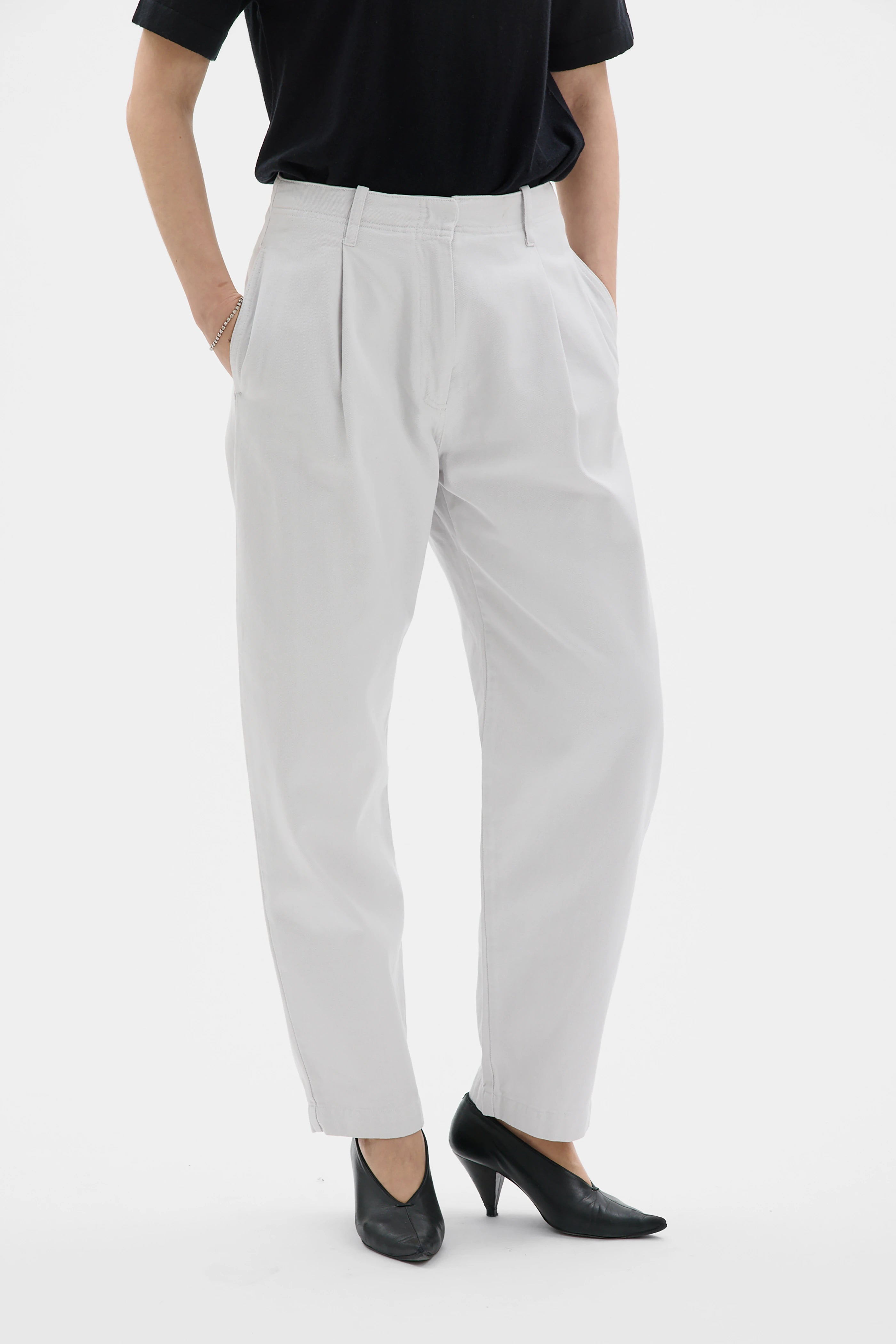 Eos Trousers In Recycled Cotton –  161 Syringa Grey