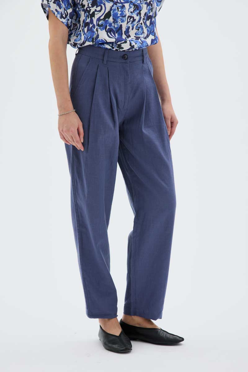 Vera Linen Trousers - Daybreak Blue