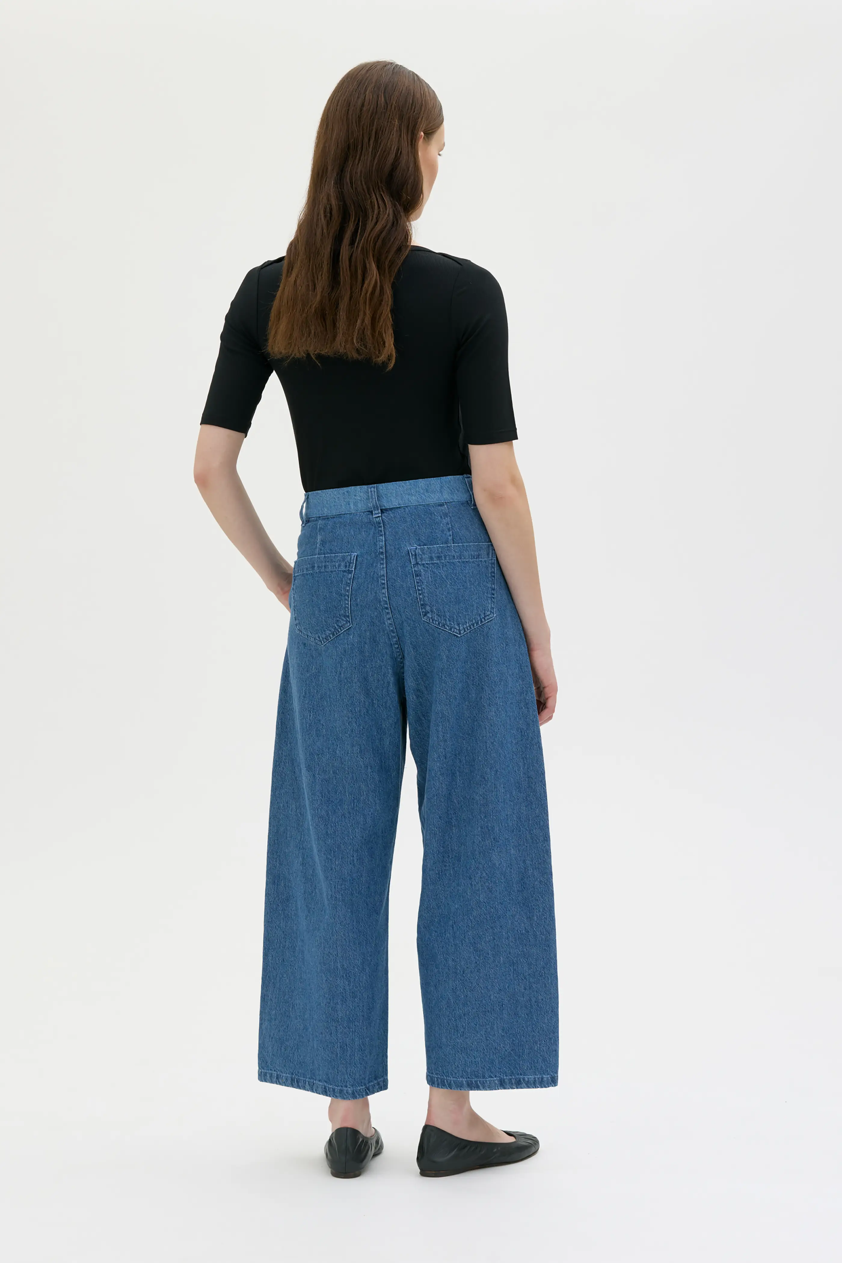 Etsu Curved Leg Hemp Organic Cotton Denim Trousers - Light Indigo